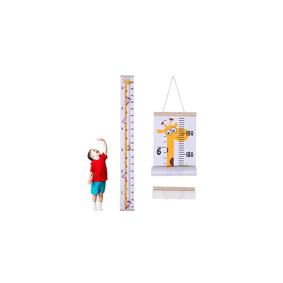 Baby Height Growth Chart, Wall Hanging Measuring Ruler For Kids, Removable Canvas And Wood Wall Ruler Bedroom Nursery Wall Decoration Draftor