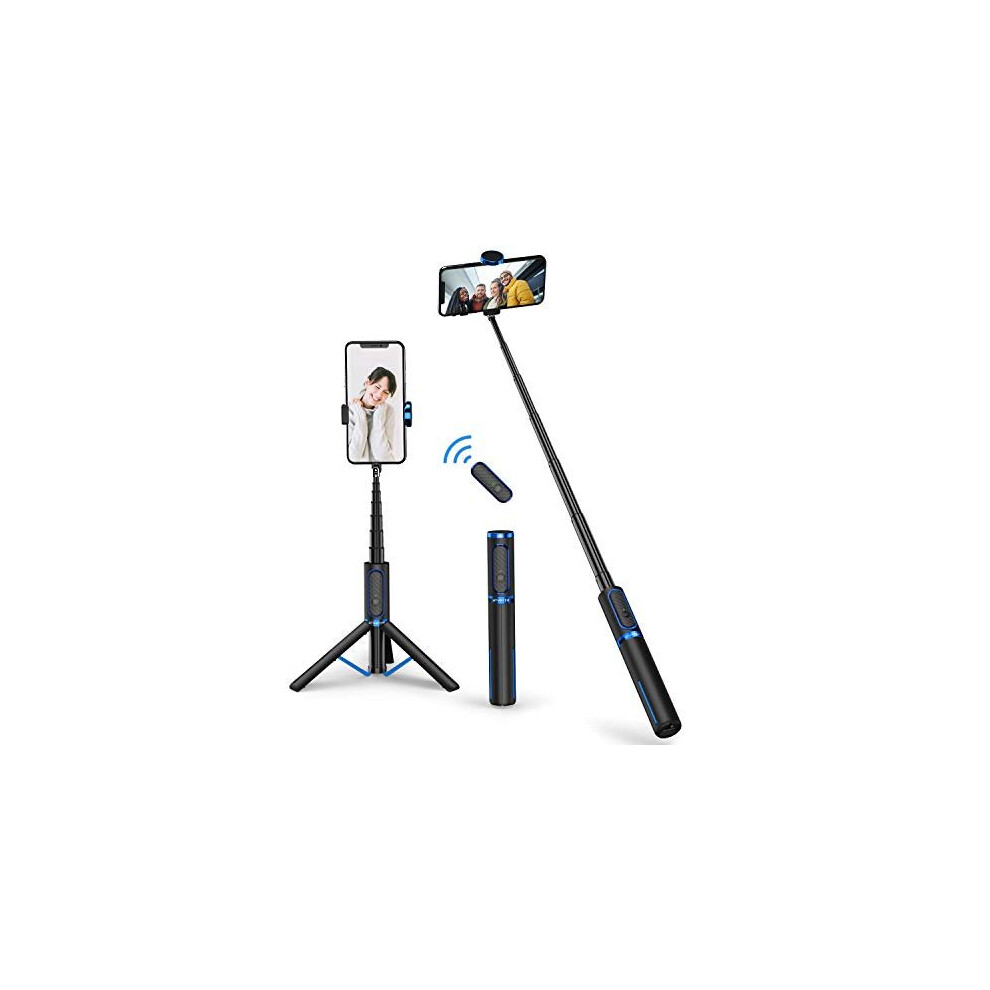 ATUMTEK Selfie Stick Tripod, Extendable 3 in 1 Aluminum Bluetooth Selfie Stick with Wireless Remote for iPhone 13/13 Pro/12/11 Pro/XS Max/XS/XR/X/8/7,