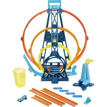 Hot Wheels Track Builder Unlimited Triple Loop Kit Collapsible 3-Loop Gift Set for Kids 6 to 12 Years Old & One 1:64 Scale Hot Wheels Vehicle with