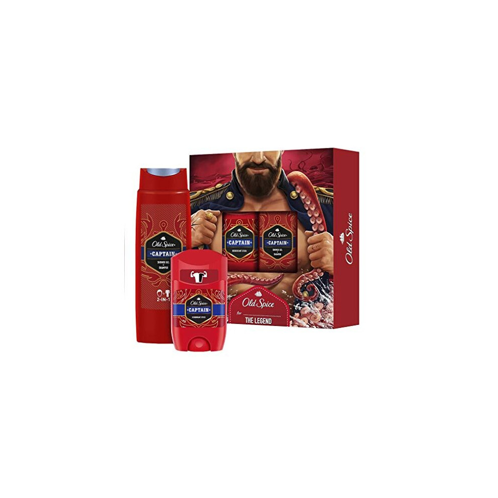 Old Spice Captain Deodorant Stick & Shower Gel Gift Set