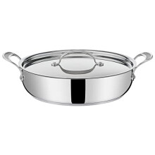 Tefal Jamie Oliver Cook's Classics Stainless Steel Shallow Pot, 30 cm, Non-Stick Coating, Heat Indicator, 100% Safe, Riveted Handle, Oven Safe,