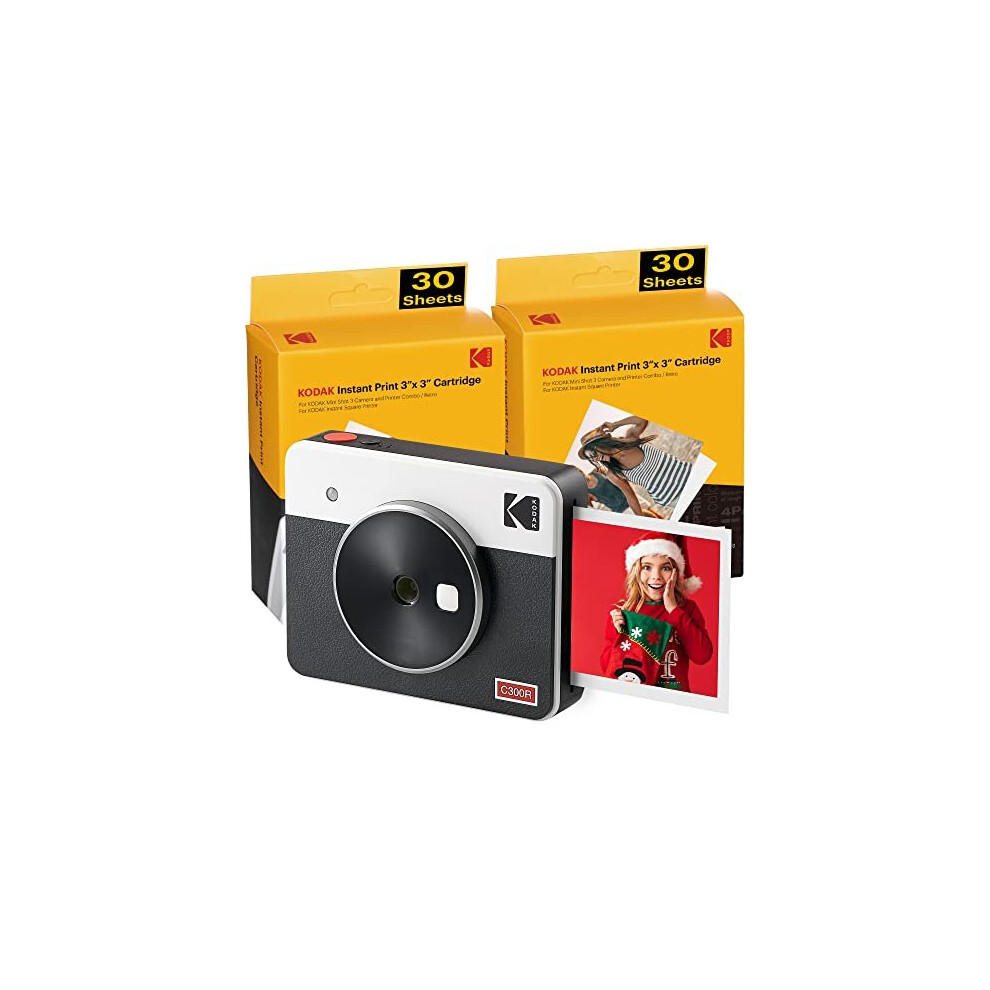 Kodak C300R Mini Shot 3, Portable Instant Camera and Photo Printer, Wireless Bluetooth Compatibility with iOS and Android devices, 68 Photos Included, 