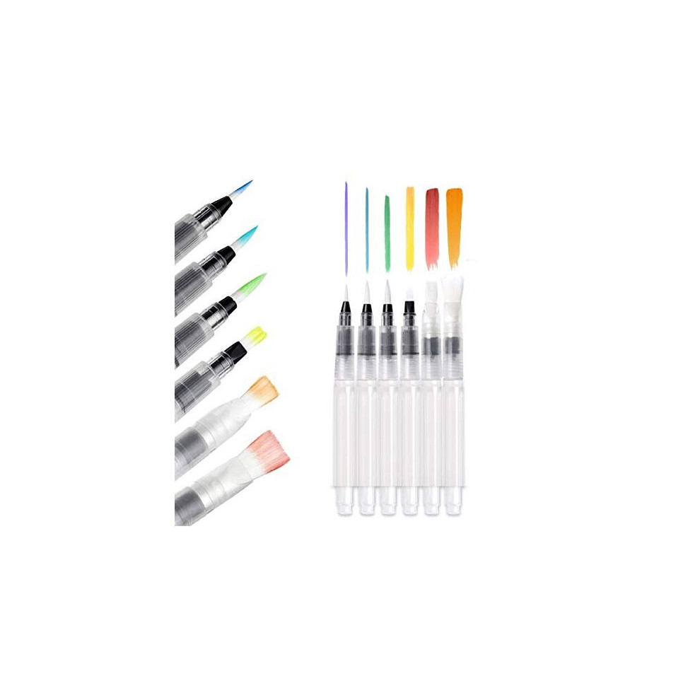 Habercrafts Water Brush Pens Aqua Pen Brushes Refillable Aquash Paintbrush With Water Reservoir Watercolour Paints Water Soluble Pencils Aqua Flow Markers Wash