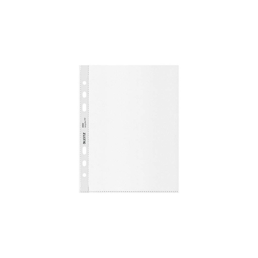 Leitz A5 Pockets, Pack of 25, Punched Plastic Sleeves, Embossed Mat Surface, 100 Micron Thick, 100 Percent recyclable, Carbon Neutral, Eco Friendly,