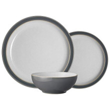 Denby 416041114 Elements Fossil Grey 12 Pc Tableware Set