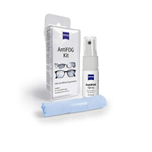 ZEISS AntiFOG Kit, De-Misting Treatment for Glasses & Spectacles, Fog Prevention Set – 2 x 15ml Spray + Cloth (Twin Pack)