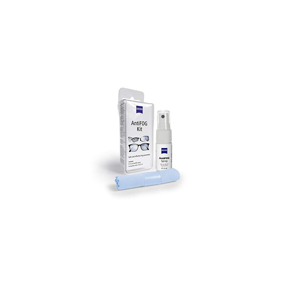Zeiss Antifog Kit, De-Misting Treatment For Glasses & Spectacles, Fog Prevention Set – 2 X 15Ml Spray + Cloth (Twin Pack)