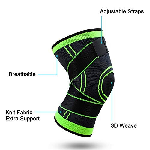 Knee Supports 2 Pack Knee Brace with Adjustable Strap Compression Knee