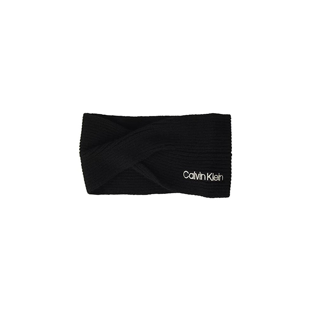 Calvin Klein Women's Essential Knit Headband Hat, Ck Black, One Size