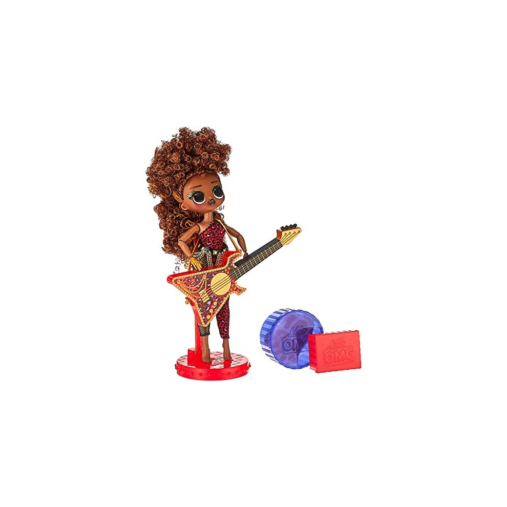 L.O.L. Surprise! OMG Remix Rock FEROCIOUS Fashion Doll with 15 Surprises Including Bass Guitar, Outfit, Shoes, Hair Brush, Doll Stand, Lyric Magazine