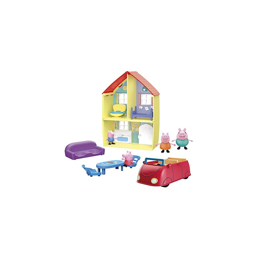 Peppa Pig Peppa's Family Home Combo Toy, Includes Playset, Car with Sounds, 4 Figures, 6 Accessories, for Ages 3 and Up - Amazon Exclusive