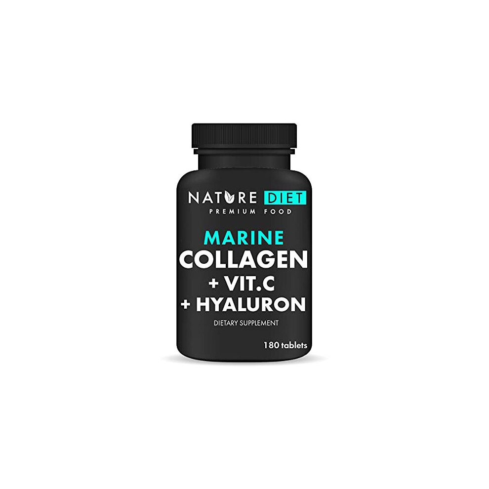 Nature Diet - Marine Collagen With Hyaluronic Acid And Vitamin C, 180 tablets, 500 Mg | Peptan F | Fish Collagen