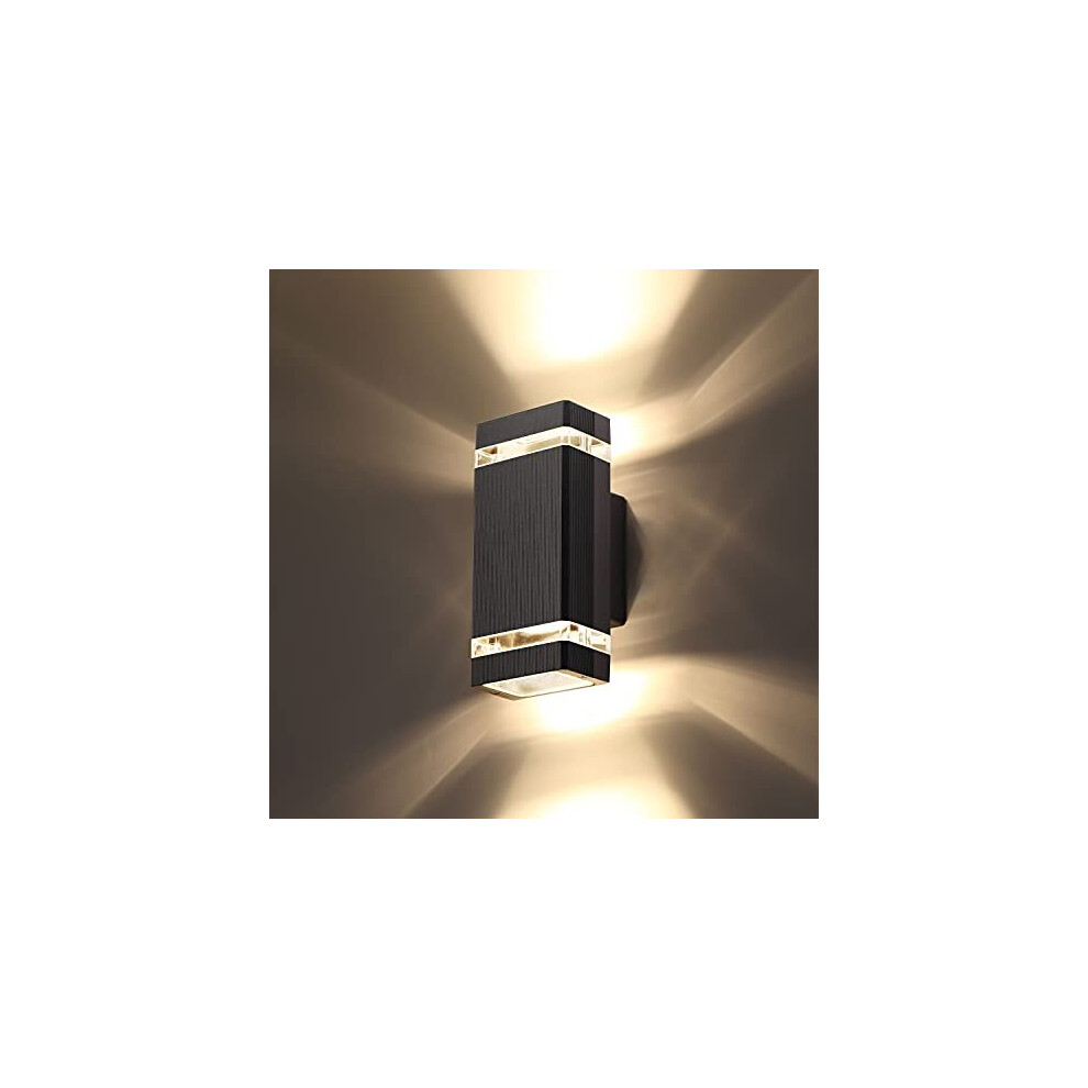 CELAVY Outdoor Wall Lights Mains Powered, Up Down Outside Wall Lights IP65 Waterproof, Porch Light Front Door Lamp Modern Aluminium 3000K, Exterior