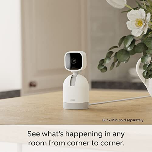 Blink Home Security Blink Mini Pan-Tilt Mount | Rotating mount accessory for Mini indoor plug-in smart security camera (White) 1