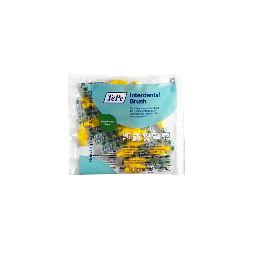 TEPE Interdental Brush Original â Dental Brushes Between Teeth 20 Pk, Yellow