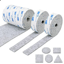 Vicloon Furniture Pad, DIY Furniture Felt Pads Felt Strip Roll, Self Adhesive Floor Protector Pad including 120cm x 10cm*1 Set and 120cm x 2cm*2 Sets,