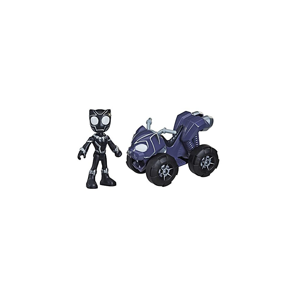 Hasbro Marvel Spidey and His Amazing Friends Black Panther Action Figure And Panther Patroller Vehicle, For Kids Ages 3 And Up, Multicolor, F19435X2