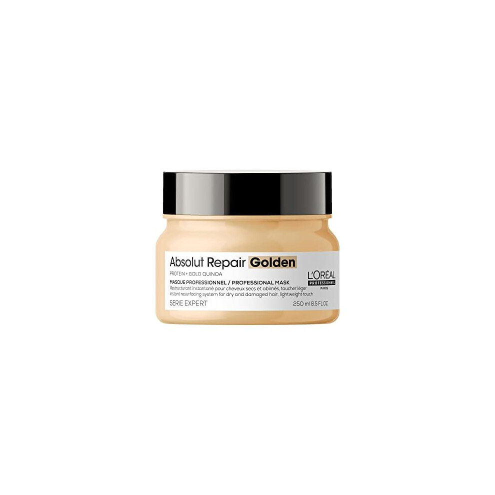 L'Oréal Professionnel | Golden Lightweight Mask, With Protein And Gold Quinoa for Fine-Medium Dry And Damaged Hair, Serie Expert Absolut Repair,