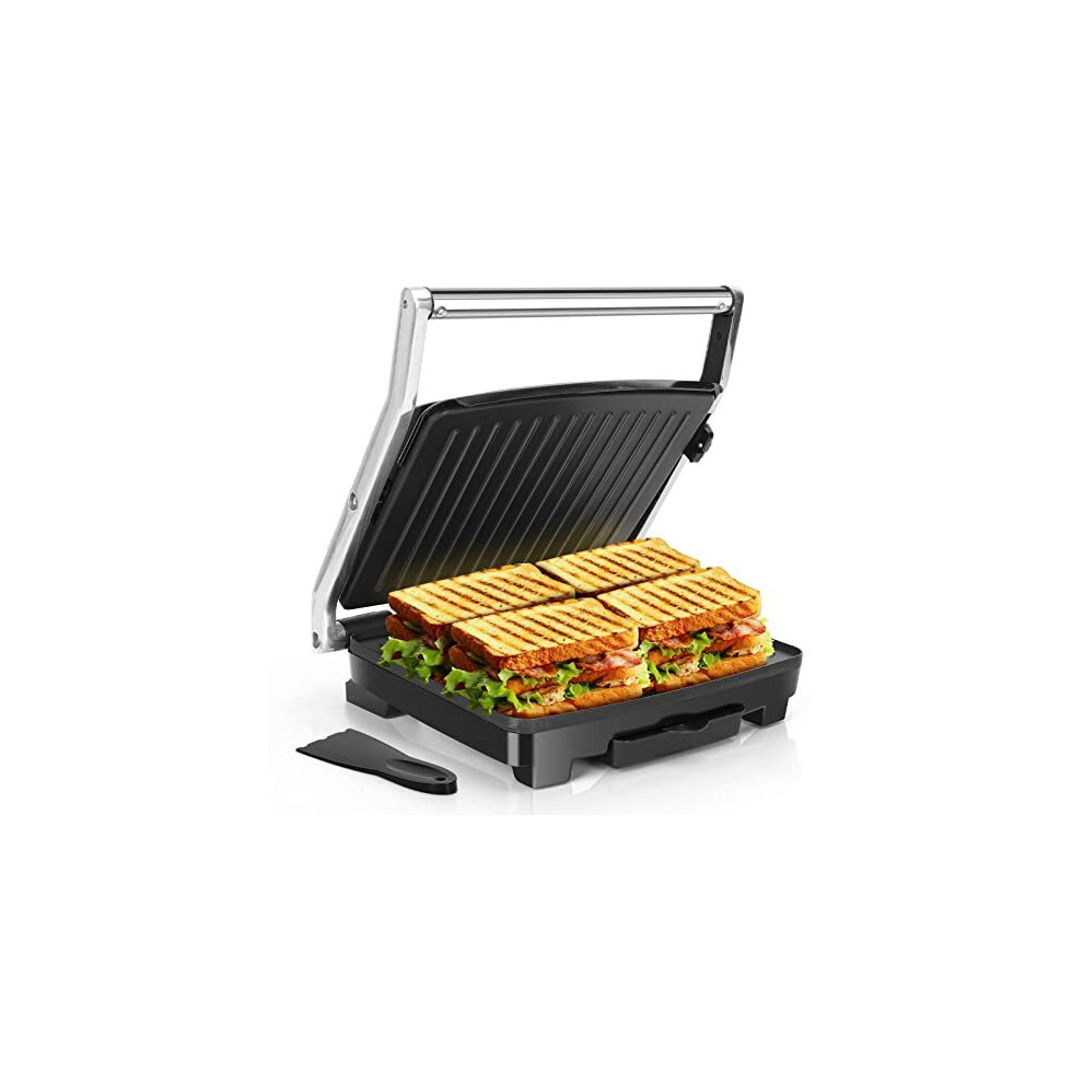 Aigostar Sandwich Toaster Toastie Maker, 2000W Large Fit Grill with Improved Non-Stick Coating, Panini Press and Sandwich Maker, Adjustable