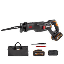 WORX 18V(20V MAX) Cordless Reciprocating Saw WX516, PowerShare, Brushless,Quick Blade Change, Variable Cutting Speed, LED Light, 1 Battery Included