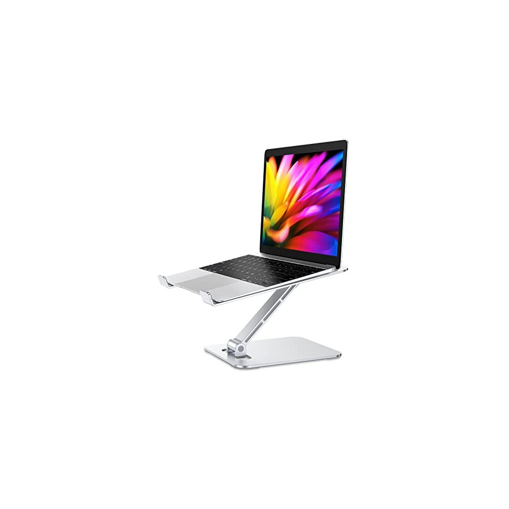 Babacom Laptop Stand, Ergonomic Foldable Computer Stand with Adjustable Height, Ventilated Aluminium Alloy Laptop Riser Compatible with MacBook Air,