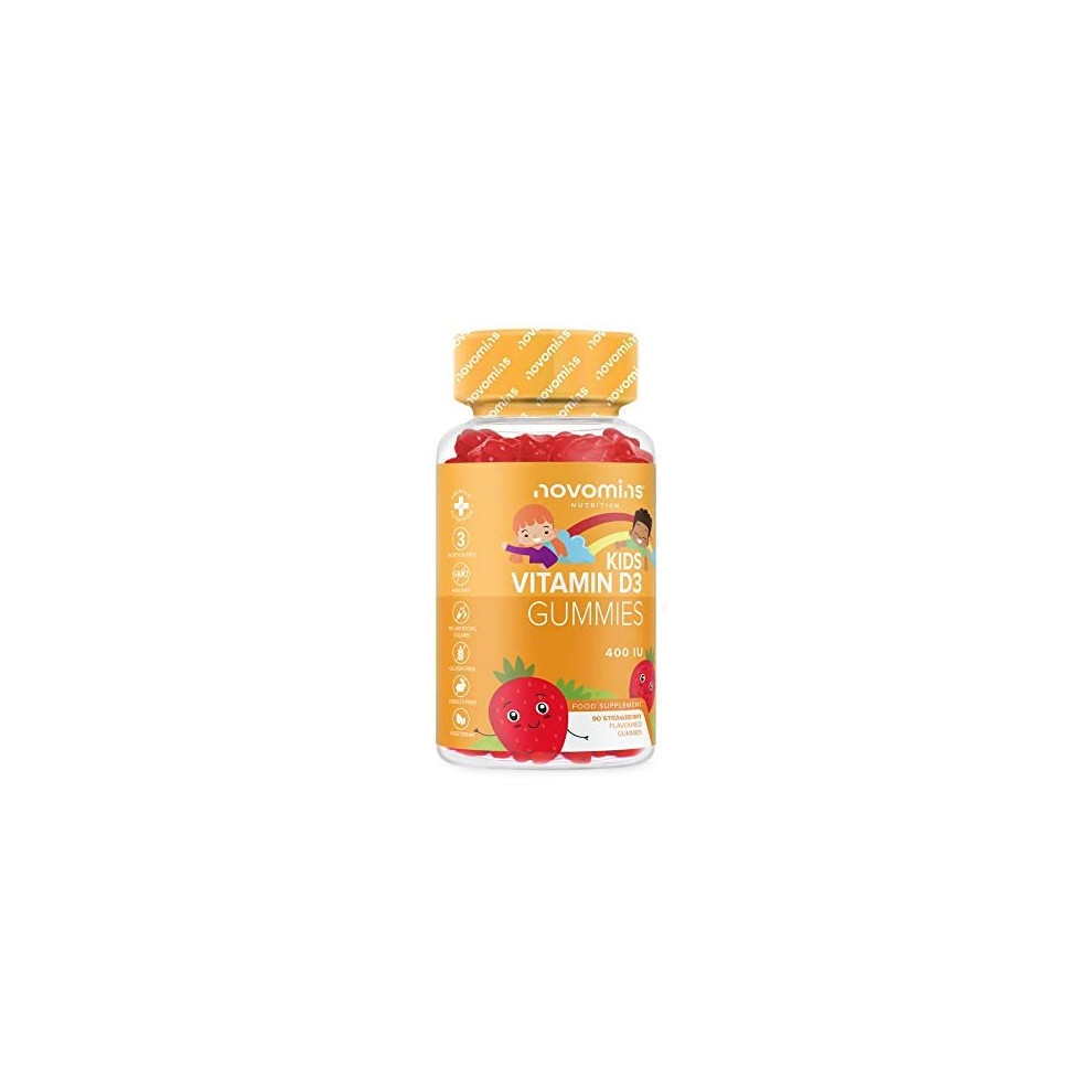 Novomins Kids Vitamin D - 3 Month Supply - Kids Vitamins Â Vitamin D Gummies Â 90 Chewable Kids Vitamin D - Vegetarian - Gluten Free Â Childrens Vitamin