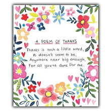 Thank You Card, A Poem Of Thanks Card, Thank You Greeting Card, Perfect, Greetings Card, Female Greetings Card, Thank You Cards, Thank You Greetings