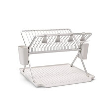 Scolapiatti pieghevole - BRABANTIA - Grande modello - Acciaio Inox - Grigio - Contemporaneo