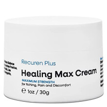 Recuren Plus Healing Max Cream — Ultra-Strength Anti-Itch for Eczema, Dermatitis, Psoriasis, Athlete's Foot, Jock Itch, Rash & Acne
