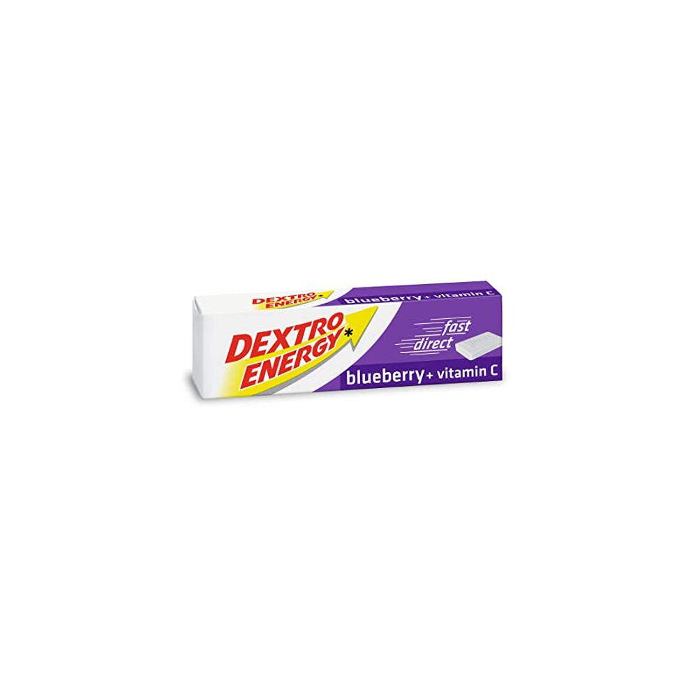 Dextro Energy Blueberry Glucose Tablets with Vitamin C, Pack of 24, 47 g, Energy Tablets, For a Quick Burst of Glucose