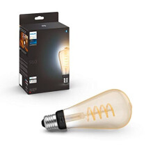Philips Hue White Ambiance Filament Single Smart LED ST64 Large Bulb [E27 Edison Screw] - 550 Lumens. Works with Alexa, Google Assistant and Apple