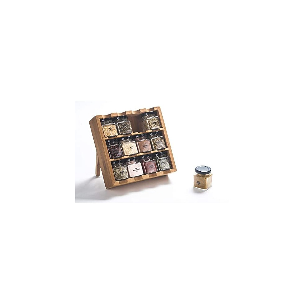 Tilz Gear Spice Rack With Spices Included - Cooking Gifts For Men Women | 12 Herbs, Spices & Seasonings Spices For Cooking | Mixed Herbs And Spices Set | Wooden