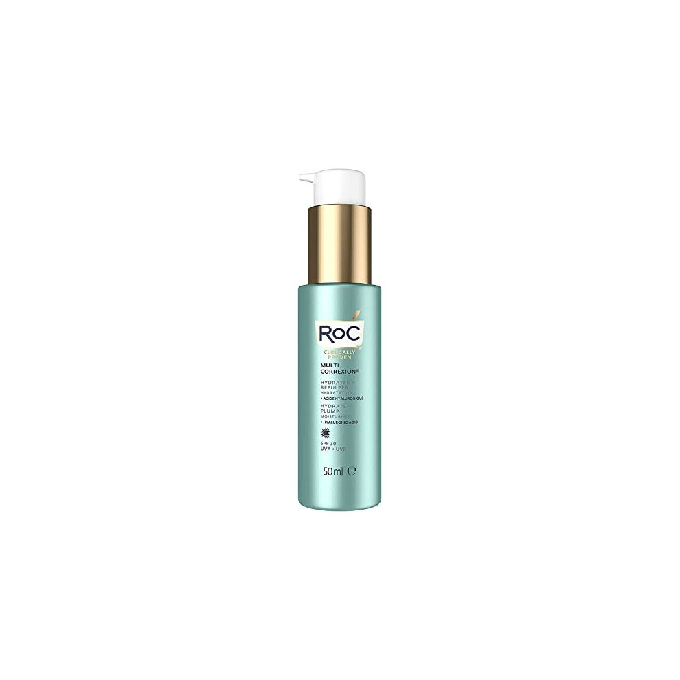 RoC - Multi Correxion Hydrate + Plump Moisturiser SPF30 - Anti-Wrinkle Treatment - UVA/B Protection - with Hyaluronic Acid - 50ML