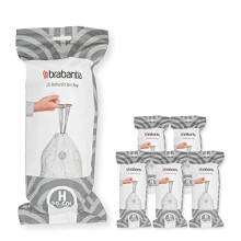 Brabantia PerfectFit Corbers Sacs (taille H / 13,2-16 GAL) Doubles de canettes en plastique paisses avec poignes  cordon (120 sacs)