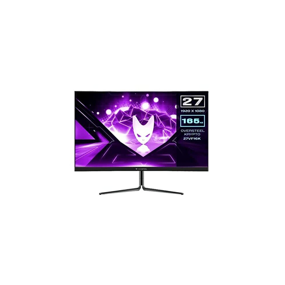 Oversteel Krypto PC Gaming Monitor 27'' Curved R1500 FullHD (1920x1080, FHD, VA, 16:9, 1ms, 165 Hz, 2x HDMI, Display Port), Black