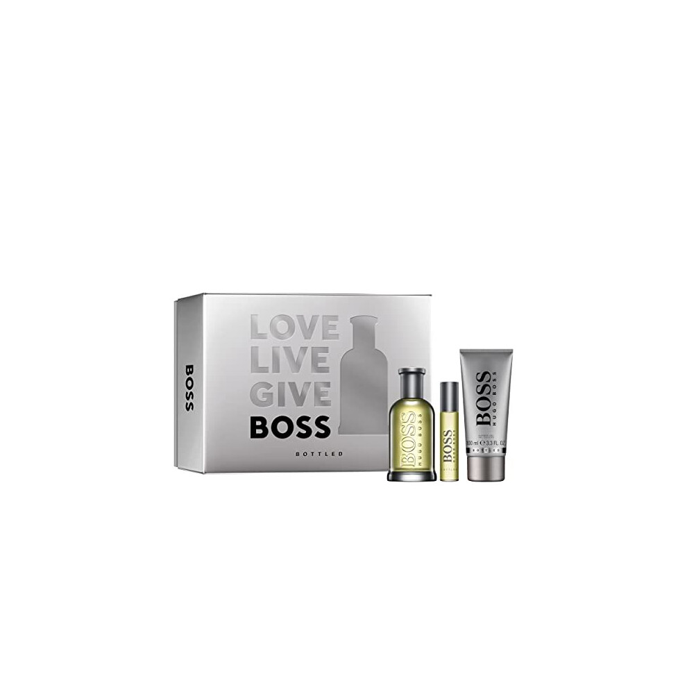 HUGO BOSS Bottled Eau de Toilette 100ml + Shower Gel 100ml + Travel Spray 10ml Giftset