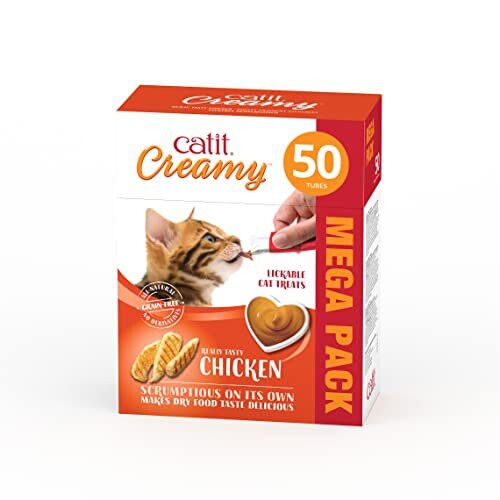 Catit Catit Creamy Chicken Lickable Cat Treats 50 Pack 1