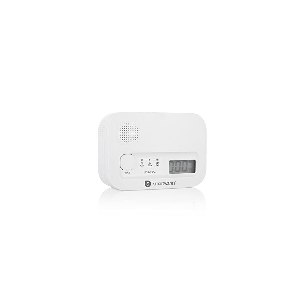 Smartwares Fga-13041 Carbon Monoxide Detector, 10 Year Sensor, Digital Screen, Display And Test Button 8713016106582