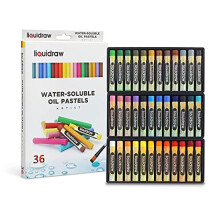 Liquidraw Oil Pastels Super Soft Water Soluble For Art, 36 Colours Watercolour Blending Oil Pastels Crayons Set For Artists, Students, Kids, Drawing,