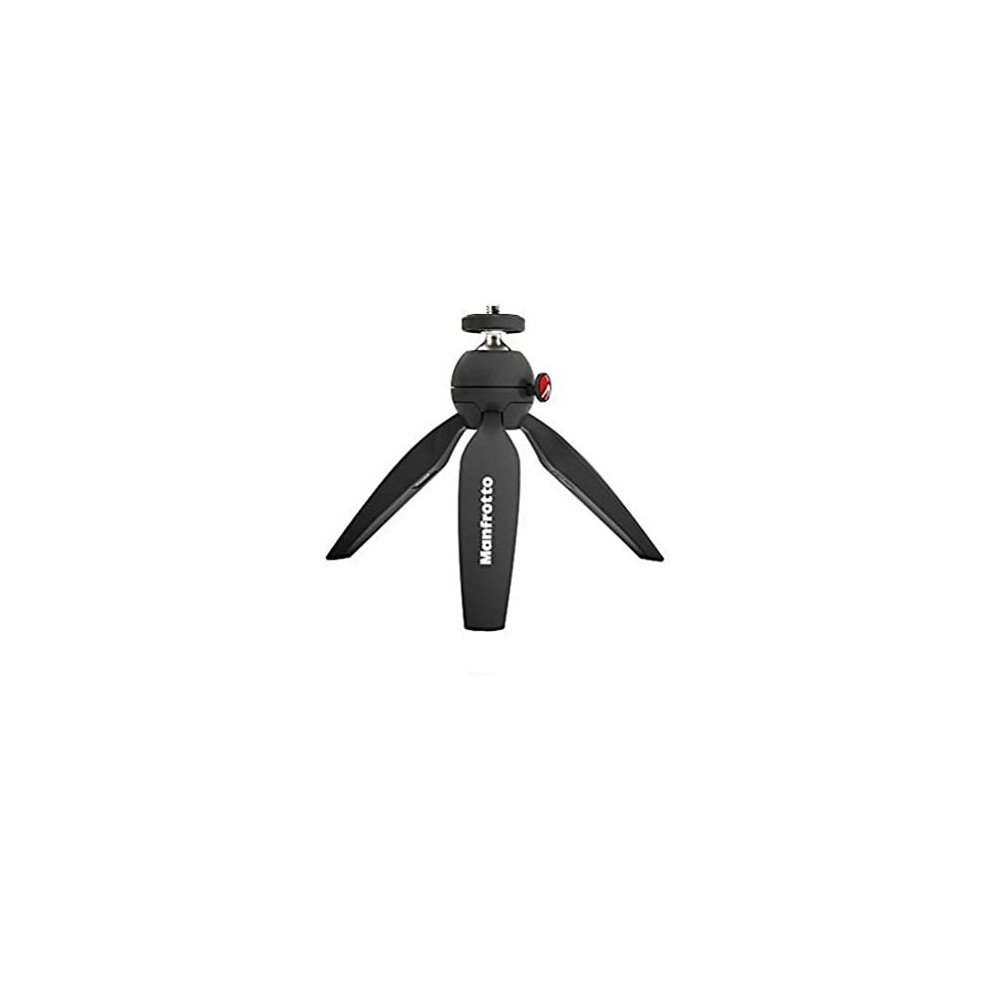 Manfrotto MTPIXIMII-B, PIXI Mini Tripod with Handgrip for Compact System Cameras, Made in Italy, for DSLR, Mirrorless, Video, Compact Size,