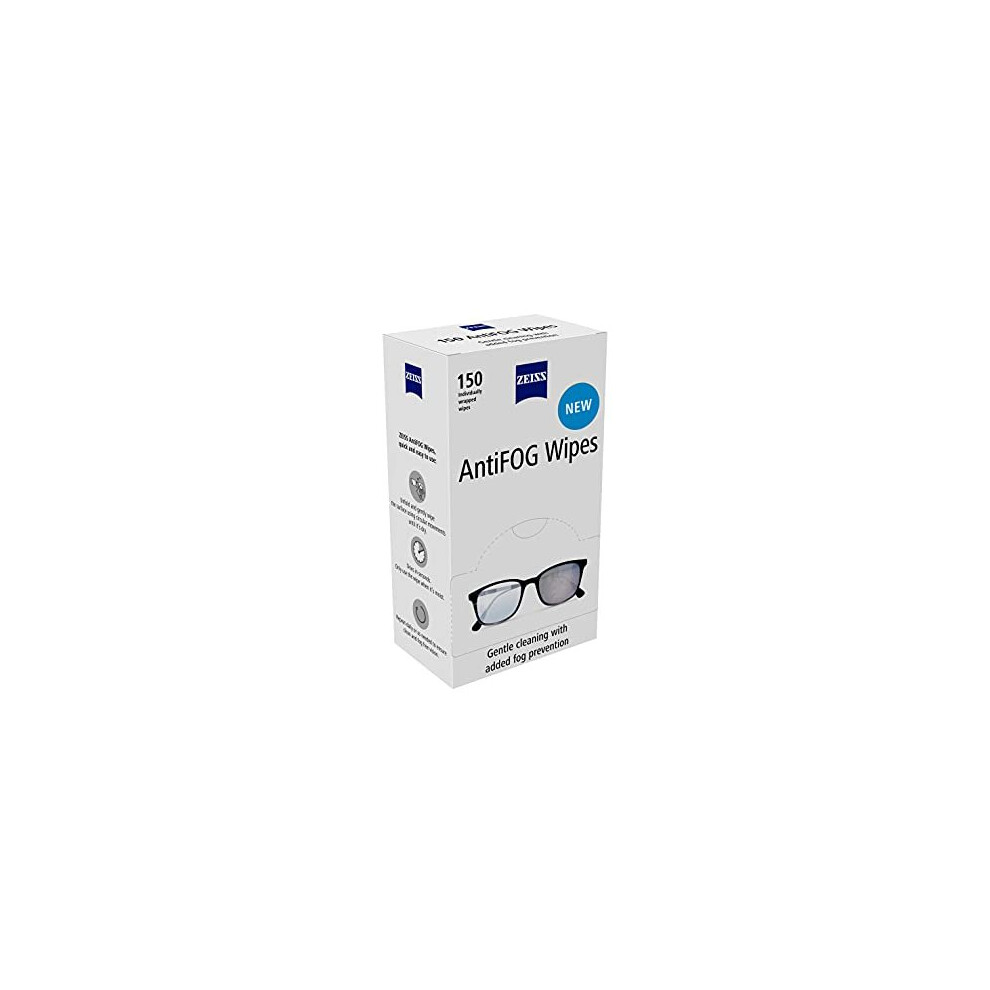 ZEISS AntiFOG Wipes, Lens Cleaner for Glasses, Cameras & Binoculars, Individually Packed Single Use Disposable Cloths in Sachets, for Handy and