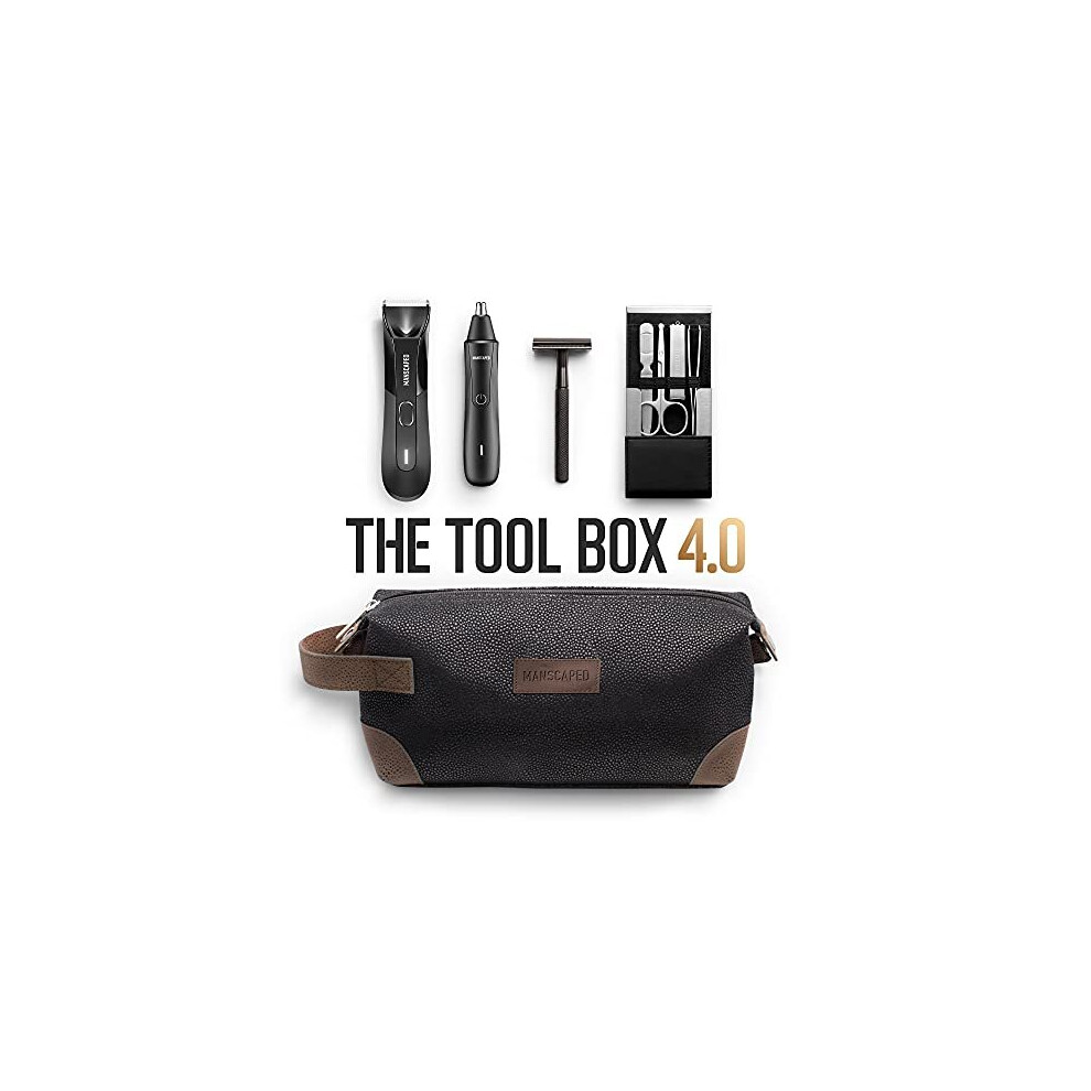 MANSCAPED The Tool Box 4.0 Contains: The Lawn Mower 4.0 Electric Trimmer, The Weed Whacker Nose and Ear Hair Trimmer, The Plow 2.0, The