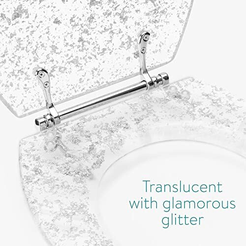 Navaris Glitter Toilet Seat Transparent Toilet Seat with Sparkly