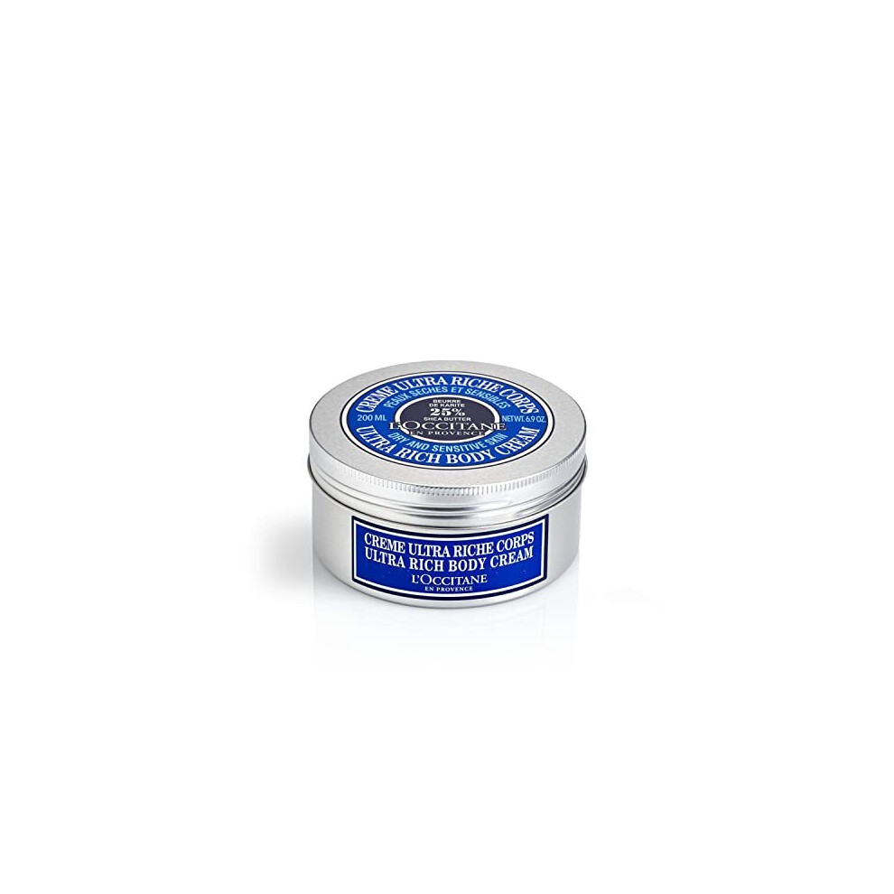 L'occitane Shea Ultra Rich Body Cream 200 Ml, Body Moisturiser For Dry Skin, Luxury Women's Body Cream, Enriched With 25% Shea Butter, Vegan Formula