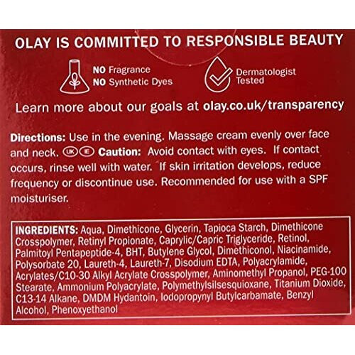 Olay Code Olay Retinol 24 MAX Night Cream With 40% More Retinol Complex, Advanced ...