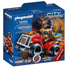 Playmobil City Action 71090 Fire Rescue Quad with Pullback Motor, Toy for Children Ages 4+, Multicoloured, One Size