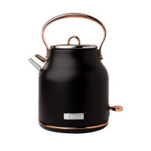 Haden Heritage Black & Copper Cordless Kettle - Traditional Electric Fast Boil Kettle - 3000W, 1.7 Litre