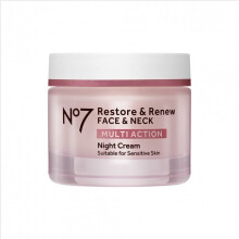 No7 Restore & Renew Face & Neck Night Cream 50ml - Multi-Action Anti-Aging Formula for Firmer, Smoother Skin