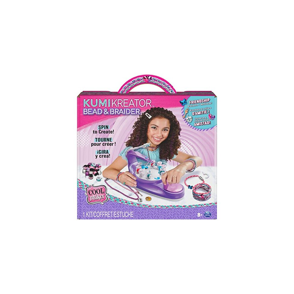 Cool MAKER, KumiKreator Bead & Braider Friendship Necklace and Bracelet Making Kit, Arts and Crafts Kids' Toys for Girls Aged 8 and up