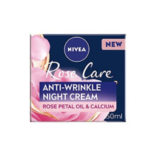 NIVEA Rose Care Anti-Wrinkle Night Cream (50ml), Anti-Wrinkle Face Cream with Nourishing and Skin Firming Properties Made with Rose Petal Oil,